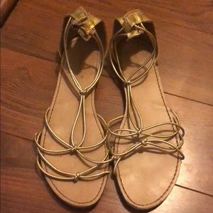 Gold strap sandals